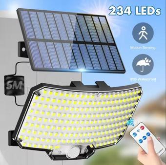 234 LED GÜNEŞ ENERJİLİ SOLAR KUMANDALI HAREKET SENSÖRLÜ LED LAMBA BAHÇE GARAJ EV AYDINLATMA IŞIK