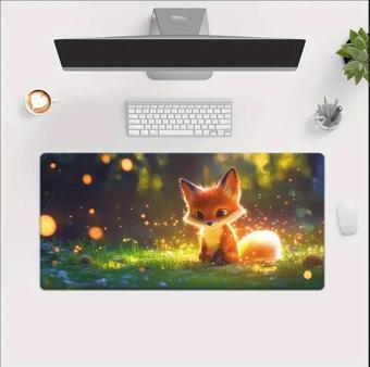 70X30 CM SEVİMLİ TİLKİ TEMALI KAYDIRMAZ TABAN SPEED YÜZEY OYUNCU MOUSE PAD GAMİNG