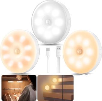 L2026 16 LED 3 RENKLİ ŞARJLI VE PİLLİ HAREKET SENSÖRLÜ TYPE-C GİRİŞLİ LED IŞIK LAMBA