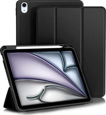 Apple İPad Air 11 inç M2 2024 Uyumlu Kılıf Pen Slot Charging Case Kalem Bölmeli A2902 A2903 A2904 