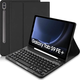 Samsung Galaxy Tab S9 Fe Plus 12.4" Q Türkçe Klavyeli Kılıf Kalem Bölmeli Bluetooth Özellikli Stand 
