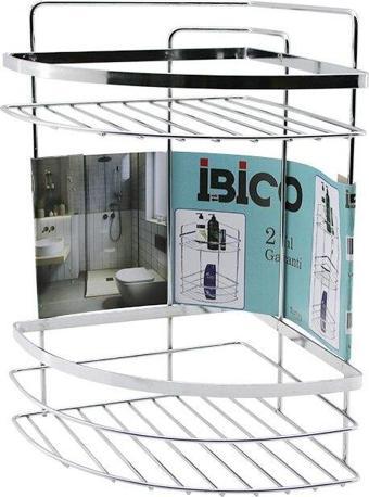 LAMALI   2 KATLI - ÜÇGEN   KROM   METAL  BANYO KÖŞELİK - DUŞKABİN RAF (2818)
