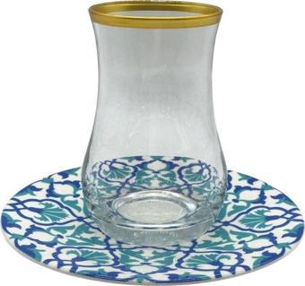 Desenli 6 Kişilik Çay Bardağı Seti