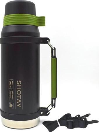 Shotay Çelik Termos Camper Large 2000Ml Siyah