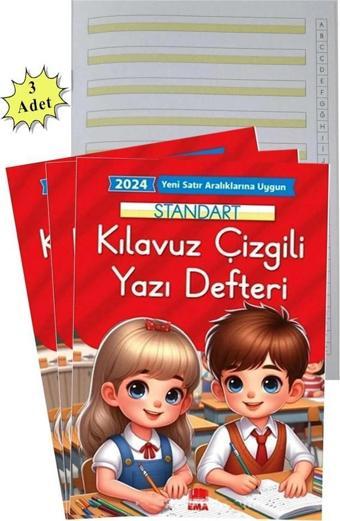 Yeni Müfradat Güzel Yazı Defteri Orta Boy 16.5x24  24 Yaprak 3 Adet Standart Kılavuz Çizgili Yazı Defteri Satır Aralıkla