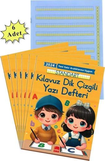 Yeni Müfradat Güzel Yazı Defteri Orta Boy 16.5x24  24 Yaprak 6 Adet Standart Kılavuz Dik Çizgili Yazı Defteri Satır Aral