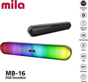Classone Mila Soundbar MB-16 Serisi, RGB Işıklı Bluetooth Hoparlör