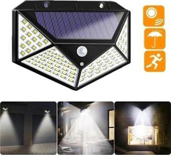 100 Led'li Solar Hareket Sensörlü Su Geçirmez Duvar Lambası