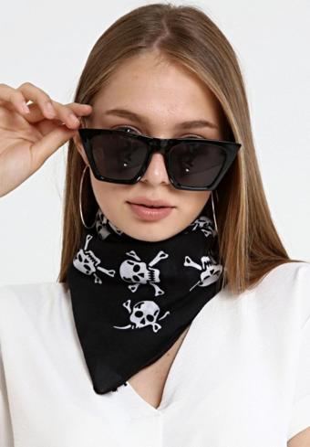 Bandana Kurukafa %100 Pamuklu Unisex Siyah