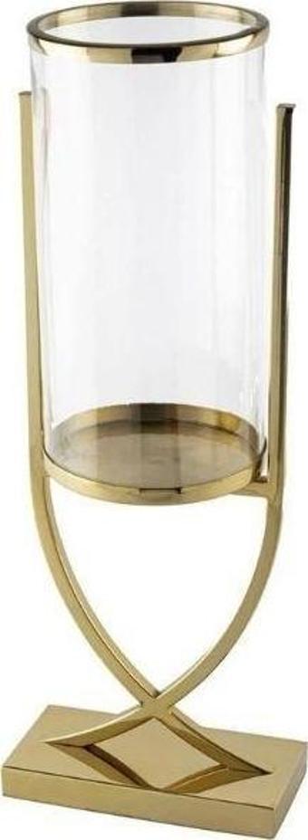 Mikasa Moor Gold X Ayaklı Metal Cam Mumluk 16x21x58cm