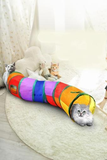 Kıvrımlı Kedi Tüneli Katlanır Gökkuşağı S Kıvrımlı Kedi Köpek Oyun Tüneli Evcil Hayvan Tüneli 2111