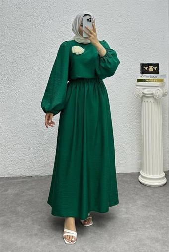 Dip Moda kadın çiçek detaylı etekli tesettür takım NMS004