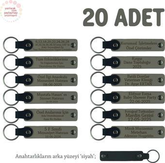 Kül Gri & Siyah, Radyo ve Televizyon Bölümü Öğrencileri İçin İsme Özel Anahtarlık, 22'li Set