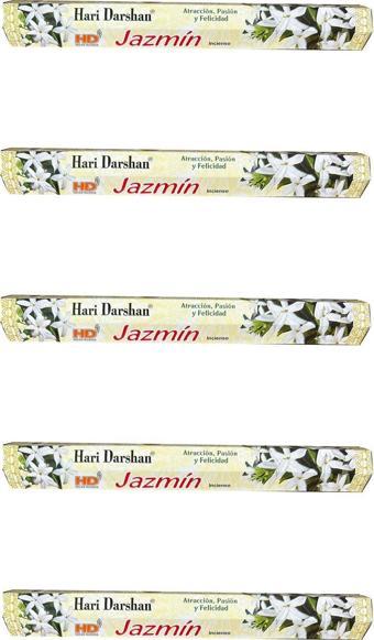 Hari Darshan Jazmin Yasemin Çiçeği Kokusu Çubuk Tütsü - Oda Ortam Kukusu - 20 Adetlik 5 Paket