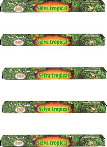 Hari Darshan Selva Tropical Yağmur Ormanı Çubuk Tütsü - Oda Ortam Kukusu - 20 Adetlik 5 Paket