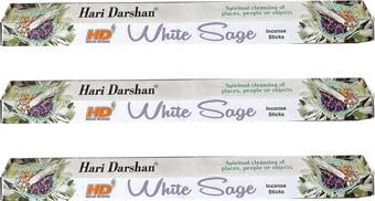 Hari Darshan White Sage Çiçek Çubuk Tütsü - Oda Ortam Kukusu - 20 Adetlik 3 Paket