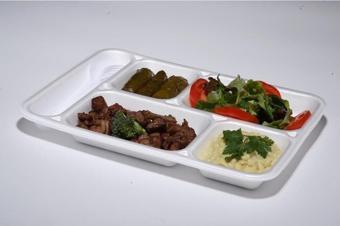 Dağyüce Tek Kullanımlık Köpük 5 Bölmeli Tabldot Köpük Tabak - 26.5x35 Cm. - 10 Adetlik 1 Paket