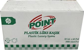 Point Plastik Lüx Şeffaf Kaşık - 18 Cm. - 3.2 Gr. - 3000 Adet - Koli