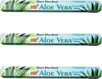 Hari Darshan Aloe Vera Çubuk Tütsü - Oda Ortam Kukusu - 20 Adetlik 3 Paket