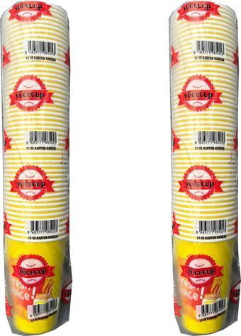 Dağyüce Kağıt Karton Bardak Tek Kullanımlık Çay Kahve Bardağı - 12 Oz - 50 Adetlik 2 Paket