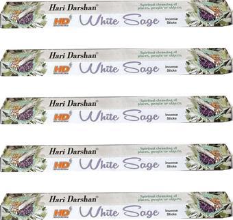 Hari Darshan White Sage Çiçek Çubuk Tütsü - Oda Ortam Kukusu - 20 Adetlik 5 Paket