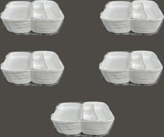 Dağyüce 23/A Tek Kullanımlık Köpük 3 Bölmeli Kapaklı Kase Kutu - 20x24 Cm. - 20 Adetlik 5 Paket