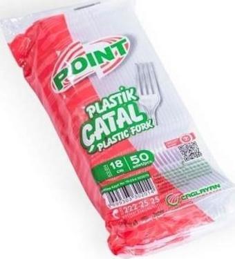 Point Plastik Lüx Şeffaf Çatal - 18 Cm. - 3.2 Gr. - 50 Adet - Paket