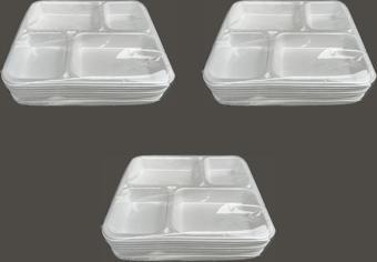 Dağyüce Tek Kullanımlık Köpük 4 Bölmeli Tabldot Köpük Tabak - 26.5x30 Cm. - 10 Adetlik 3 Paket