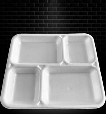 Dağyüce Tek Kullanımlık Köpük 4 Bölmeli Tabldot Köpük Tabak - 26.5x30 Cm. - 10 Adetlik 1 Paket