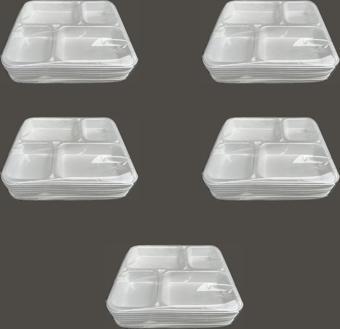Dağyüce Tek Kullanımlık Köpük 4 Bölmeli Tabldot Köpük Tabak - 26.5x30 Cm. - 10 Adetlik 5 Paket