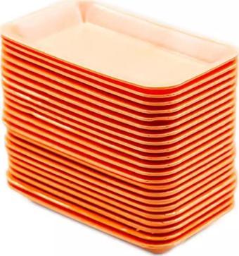 Tek Kullanımlık Köpük 2000 Gr. Turuncu Servis Et Kıyma Saklama Tepsi Tabak -265x175x35mm. - 10 Adet
