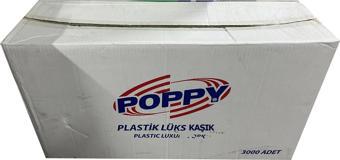 Poppy Plastik Lüx Şeffaf Kaşık - 18 Cm. - 3.2 Gr. - 3000 Adet - Koli