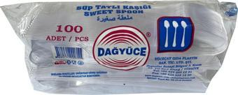 Dağyüce Plastik Şeffaf Sup Kaşık - Tatlı Kaşığı - 100 Adetlik Paket