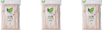 Roll-Up Doğaya Dönüş Ekolojik Doğal %100 Ahşap Kaşık - Kalınlık : 1.8 mm - 16 Cm. - 50'li 3 Paket