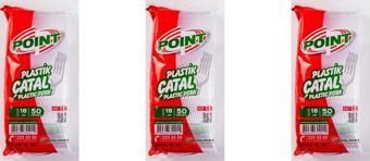 Point Plastik Lüx Şeffaf Çatal - 18 Cm. - 3.2 Gr. - 50 Adetlik 3 Paket