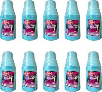 Roll-Up Party Dreams Parti Davet Piknik Renkli Plastik Sert Mika Bardak - Turkuaz - 25'li 10 Paket 