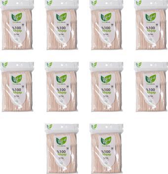 Roll-Up Doğaya Dönüş Ekolojik Doğal Doğa Dostu %100 Ahşap Çatal - 16 Cm. - 50'li 10 Paket 