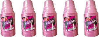 Roll-Up Party Dreams Parti Davet Piknik Renkli Plastik Sert Mika Bardak - Pembe - 25'li 5 Paket 