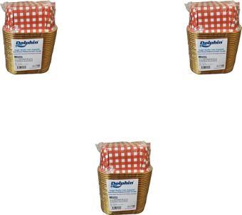 Dolphin Muffin Kare Kağıt Kırmızı Puantiyeli Altın Kek Kalıbı Kapsülü Kabı - 25 Adetlik 3 Paket