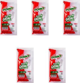 Point Plastik Lüx Şeffaf Çatal - 18 Cm. - 3.2 Gr. - 50 Adetlik 5 Paket