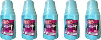 Roll-Up Party Dreams Parti Davet Piknik Renkli Plastik Sert Mika Bardak - Turkuaz - 25'li 5 Paket 