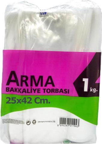 Naksan Arma Şeffaf Naylon 3 lük 25x42 Cm. Bakkaliye Poşeti Torbası - 1 Kg. - Ort. 140 Adet - 1 Paket