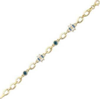 Nazarlıklı Altın Çocuk Bileklik - 14k - 3.62gr