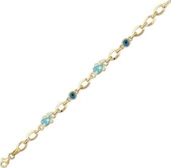 Nazarlıklı Altın Çocuk Bileklik - 14k - 3.60gr