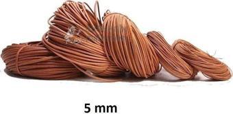 Deri Sırım İp Yuvarlak 5 mm Naturel 1mt (Leathercraft, Deri Hobi)