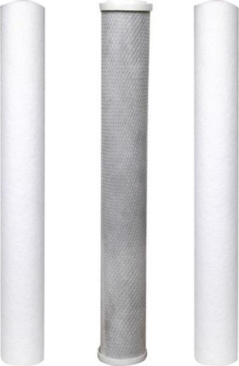 Su Arıtma 20 inch 5 Micron Tortu + B. Aktif Karbon + Tortu Filtre