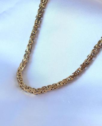  Gold Renk Kral Zincir Model Erkek Kolye - EBJ241012W28504