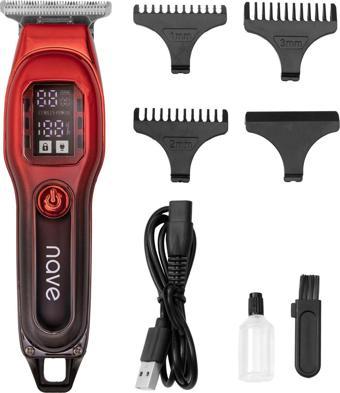 Nave Bq-02 T Bıçaklı Şarjlı Tıraş Makinesi Led Ekranlı, Profesyonel Sakal & Saç Kesim