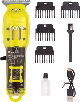 Nave Bq-06 T Bıçaklı Şarjlı Tıraş Makinesi Led Ekranlı, Profesyonel Sakal Ve Saç Kesim
