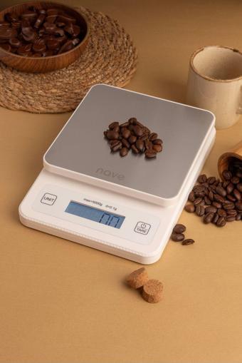 Nave K5073 Dijital Paslanmaz Çelik Mutfak Tartısı 5Kg 0.1G Hassasiyetli Pilli Hassas Terazi